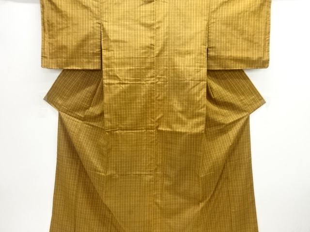 JAPANESE KIMONO / ANTIQUE KIMONO / SILK / YONEZAWA TSUMUGI / WOVEN GRID